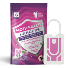 6-Pack Moth Killer Hangers for Wardrobes: Lavender-Scented Clothes Moth Repellent | Anti-Moth Protection for Wardrobes and Drawers | Up to 3 Months P
