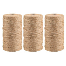 jijAcraft Natural Jute Twine String: 300M Jute Garden Twine Brown 2-Ply Thin String for DIY Crafts Floristry Bundling Gardening