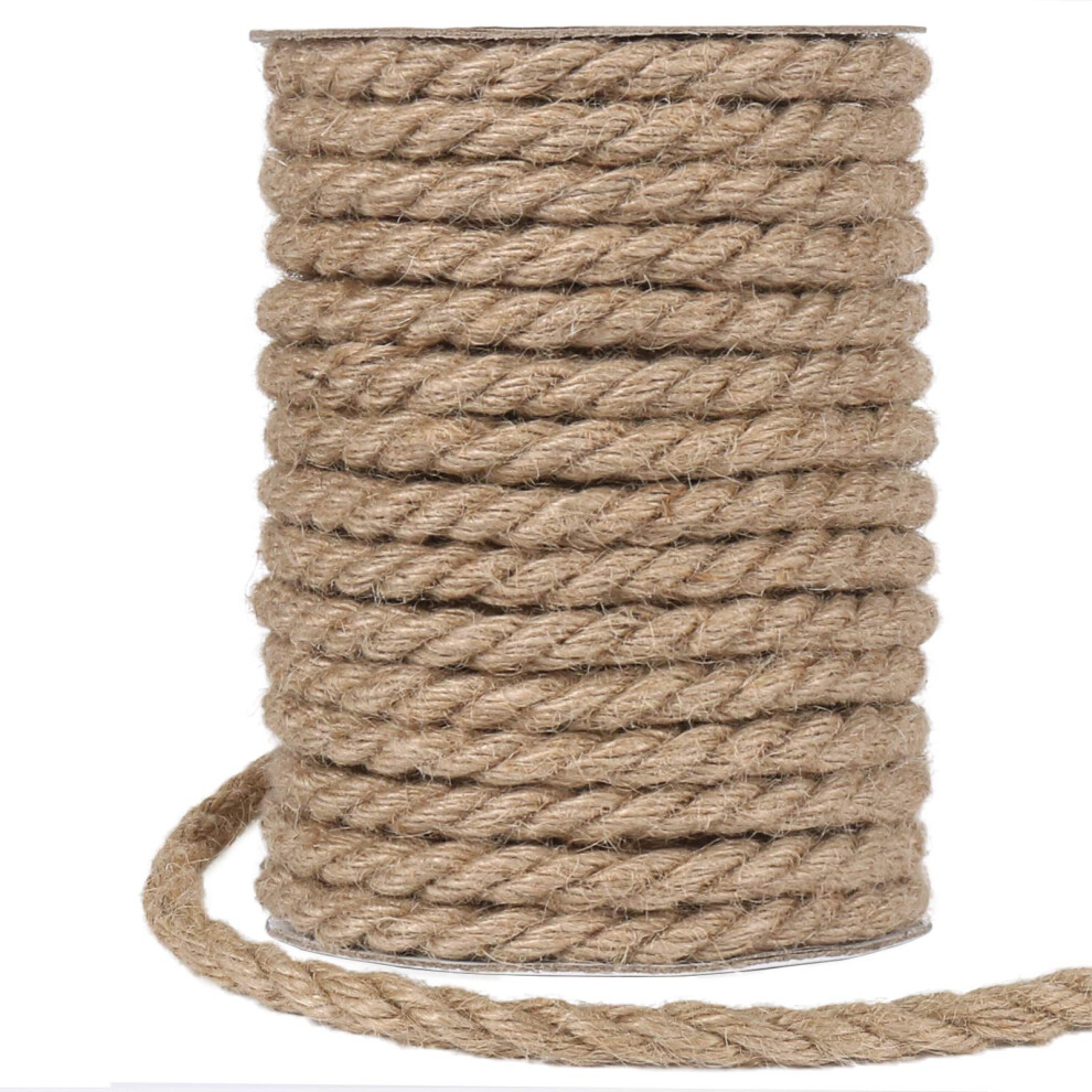 Tenn Well 10Mm Jute Rope, 50 Feet Thick And Strong Natural Jute Twine 50139279