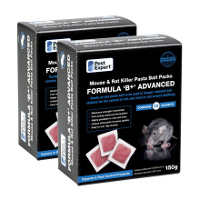 Pest Expert Formula B+ Advanced Rat Killer Poison & Mouse Poisoning Indoor Pasta Bait 30 x Sachets (300g), Single Feed Maximum Strength Brodifacoum