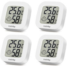 4Pack Room Thermometer Vaikby, Indoor Thermometer Hygrometer, Mini Digital Temperature Humidity Meter Gauge Monitor, Large LCD Dis