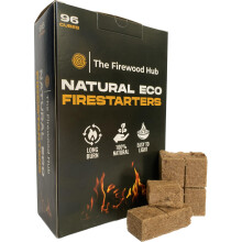 96 Eco Friendly Natural Wood Firelighters - Sustainable Wood-Fibre Fire starters, Perfect for Log Burners, Pizza Ovens, and BBQs. The Perfect Fire Li