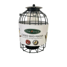 Oakdale Squirrel Resistant Seed Bird Feeder | Caged Metal Outer Barrier | Weather Resistant | Easy Fill & Clean | Hanging Wild Bir