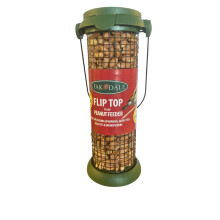 Oakdale Flip Top Peanut Bird Feeder | Hanging Wild Bird Feeder | Includes Premium Peanuts | Easy Flip Lid Refill | Attracts Woodpe