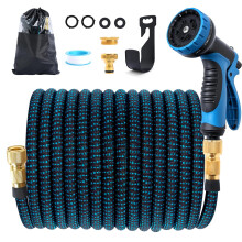 Jsdoin Expandable Garden Hose Pipe 15m/50ft, Flexible Expanding Magic Hose with 3/4", 1/2" Fittings, 10-Function Hose Pipe Spray Gun for Gardening an