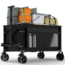 Favoyard 150L Heavy Duty Festival Trolley on Wheels, Folding Camping Trolley with All-Terrain Wheels and Adjustable Handle