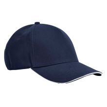 (One Size, French Navy/White) Beechfield EarthAware Classic 5 Panel Organic Cotton Baseball Cap