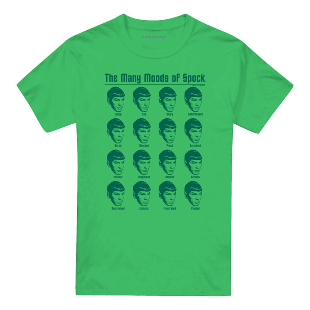 Star Trek (Xl, ) Unisex Adult Many Moods Of Spock T-Shirt Black