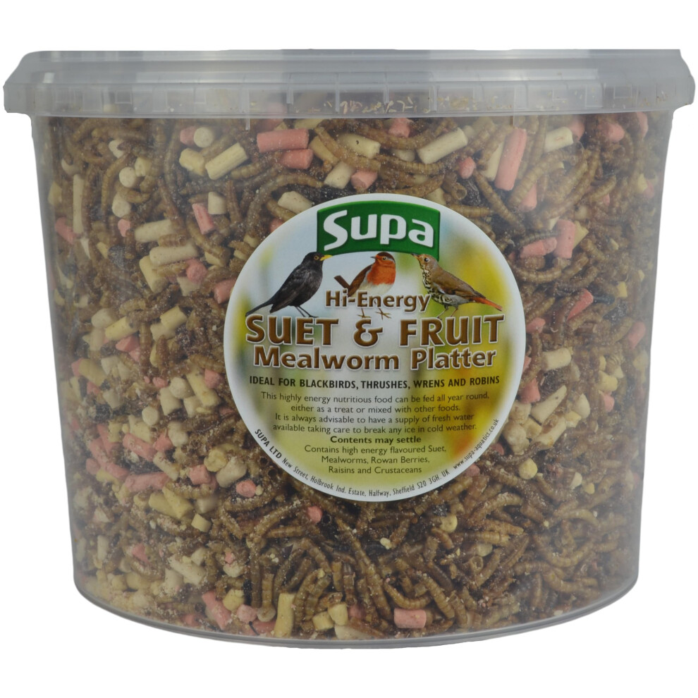 Photos - Bird Food Supa Dried Mealworms, Hi-Energy Suet Pellets & Fruit Platter Mix for Wild Birds, 