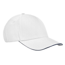 (One Size, White/French Navy) Beechfield EarthAware Classic 5 Panel Organic Cotton Baseball Cap