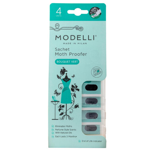 Modelli Sachet Moth Proofer, Pack of 4 Sachets - Ideal for Protecting