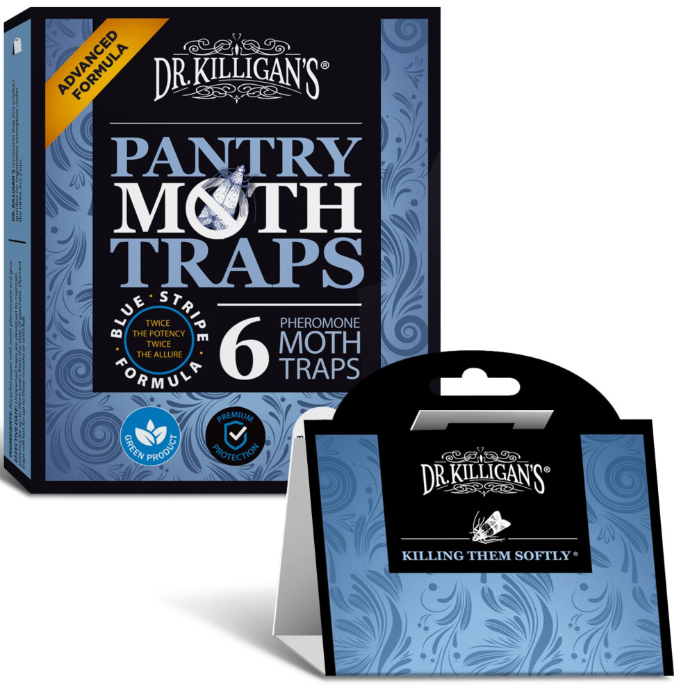 Dr. Killigan's Premium Pantry Moth Traps With Pheromones Prime | Safe, Non-Toxic With No Insecticides | Sticky Glue Trap For Food And Cupboard Moths