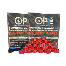 Opkill Rat Poison & Mouse Killer TWIN PACK 600g Strongest Bait Available Weatherproof Fast Acting and Safe For Professional and Domestic use (Profess