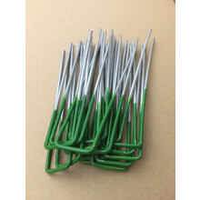 TOAOT Half Green Artificial Grass Turf U Pins Metal Galvanised Pegs Staples Weed (20)