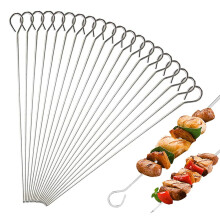 BBQ Metal Skewers Stainless Steel 20 PCS 7.87"/20cm Food-Grade Kebab Turkey Lacers QQ CAT Reusable Skewers for Air Fryer, Metal Skewer for Oven Hallo