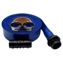 Ultimate Layflat Discharge Hose Pipe Set - 10m x 25mm Diameter, Complete with 2 Clips, Joiner Coupler, and Pond Connector for use