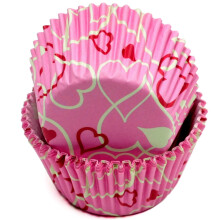 Chef Craft Papieren Cupcakevormpjes, 50 stuks, Roze/Wit/Rood
