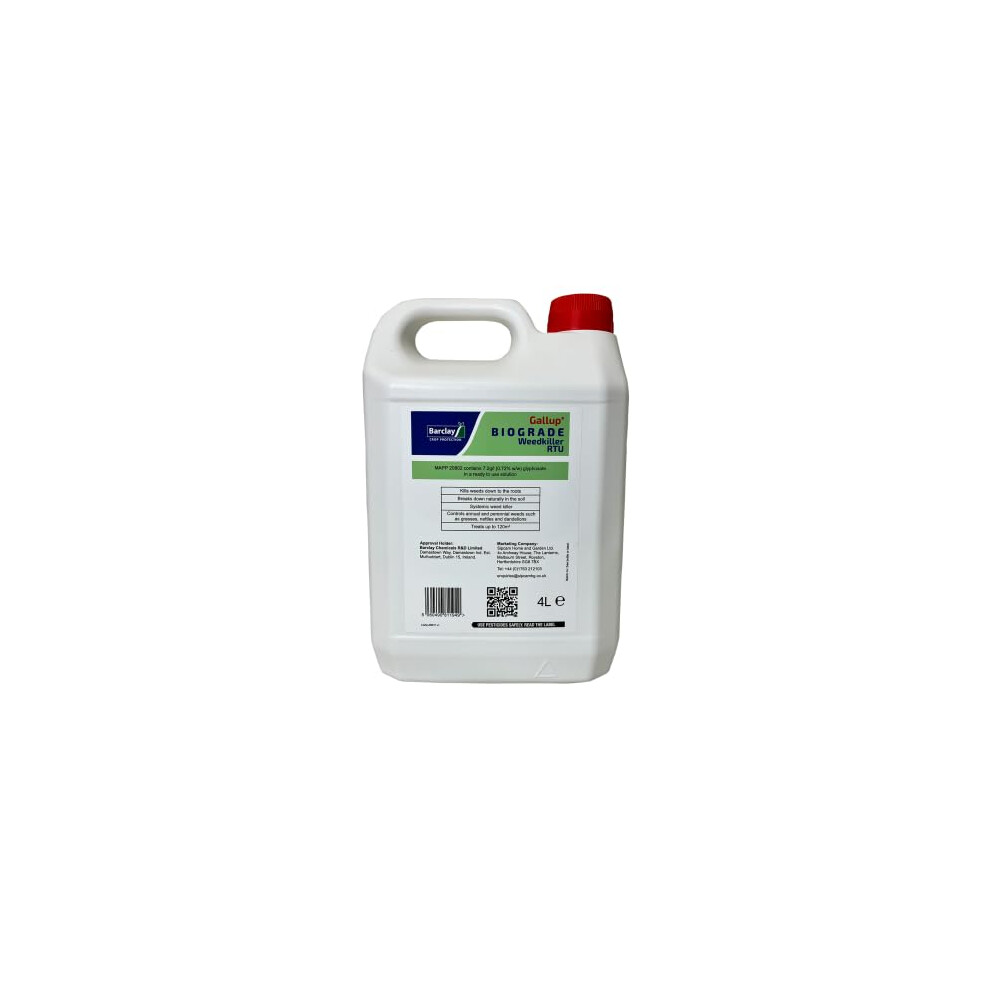 Gallup Biograde Weedkiller Rtu 4L - Extra Strong Glyphosate Spray For
