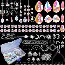 Luzoybo 240PCS DIY Sun Catchers Making Kits for Adults, Crystal Suncatchers Kit with Colourful Prism Pearl Rainbow Maker for Windows, Hanging, Indoor