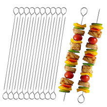 20 PCS BBQ Metal Skewers Stainless Steel,air Fryer skewers 7.87''/20cm Reusable Kebab Skewer for Grilling, Oven, and BBQ