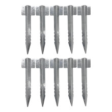 Nicoman Railway Sleeper Brackets, Heavy Duty Metal Galvanised Steel Garden Edging Stakes with Screws, Sawtooth Design for Raised Beds, Borders and La