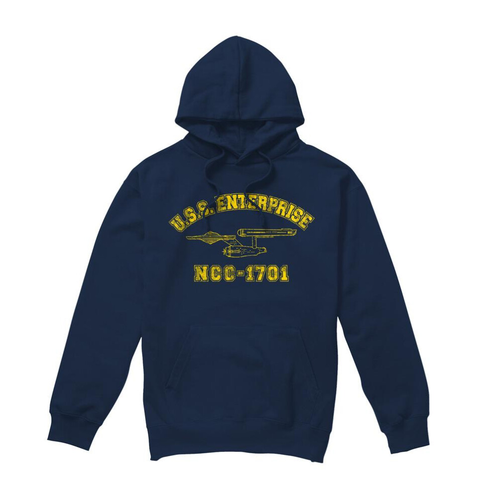 Star Trek (Xxl, Navy) Mens Enterprise Athletic Hoodie Blue,Multicoloured