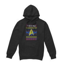 (S, Black) Star Trek Mens Trek the Halls Ugly Christmas Hoodie