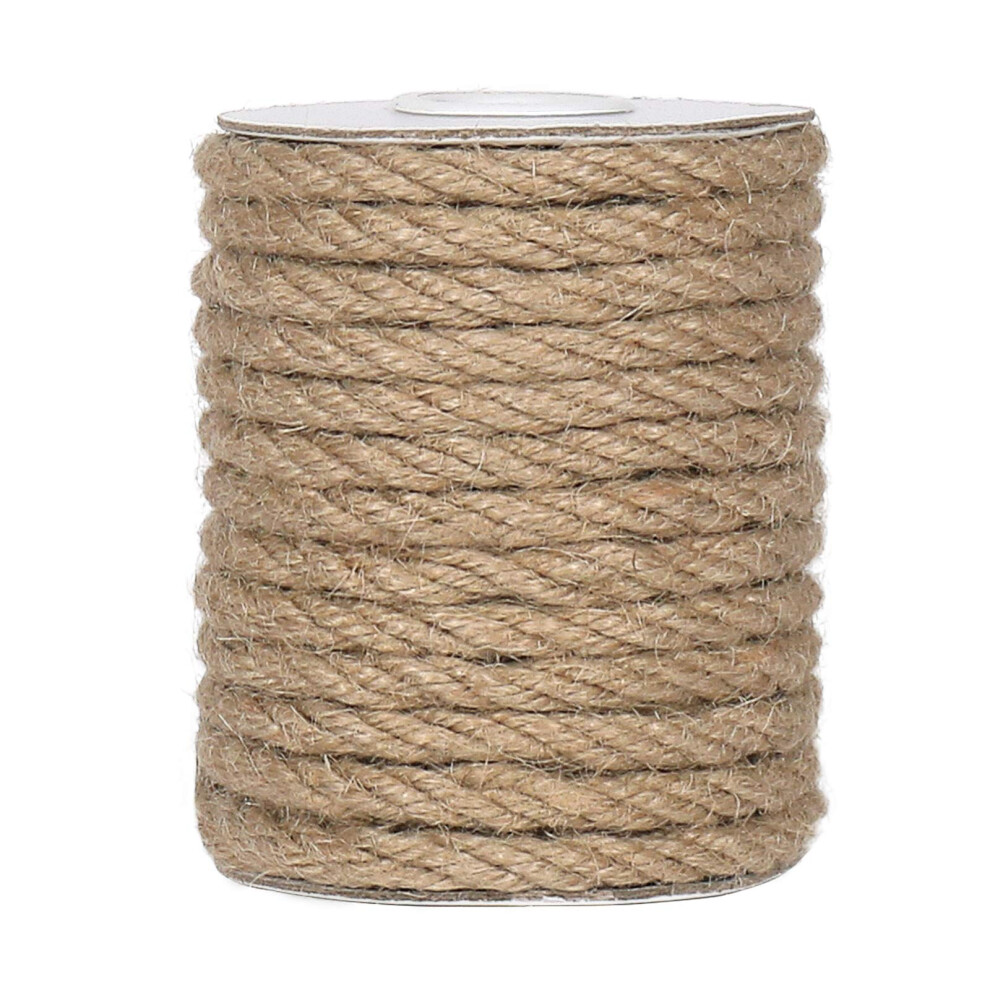 6Mm Jute Rope, 33 Feet Thick Natural Jute Twine String For Cat Scratch Post Rope, Gardening, Camping, Decorating (Brown) 00000039014054