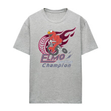 (M, Athletic Heather) Sesame Street Womens/Ladies Cycle Champion Elmo Heather T-Shirt