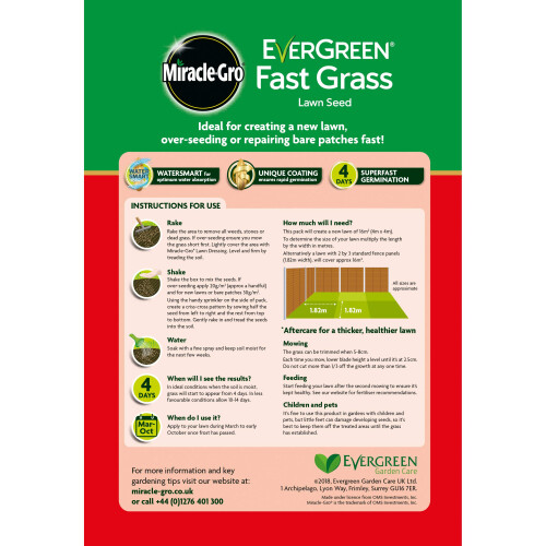 Miracle-Gro Miracle-Gro EverGreen Fast Grass Lawn Seed 480g 2
