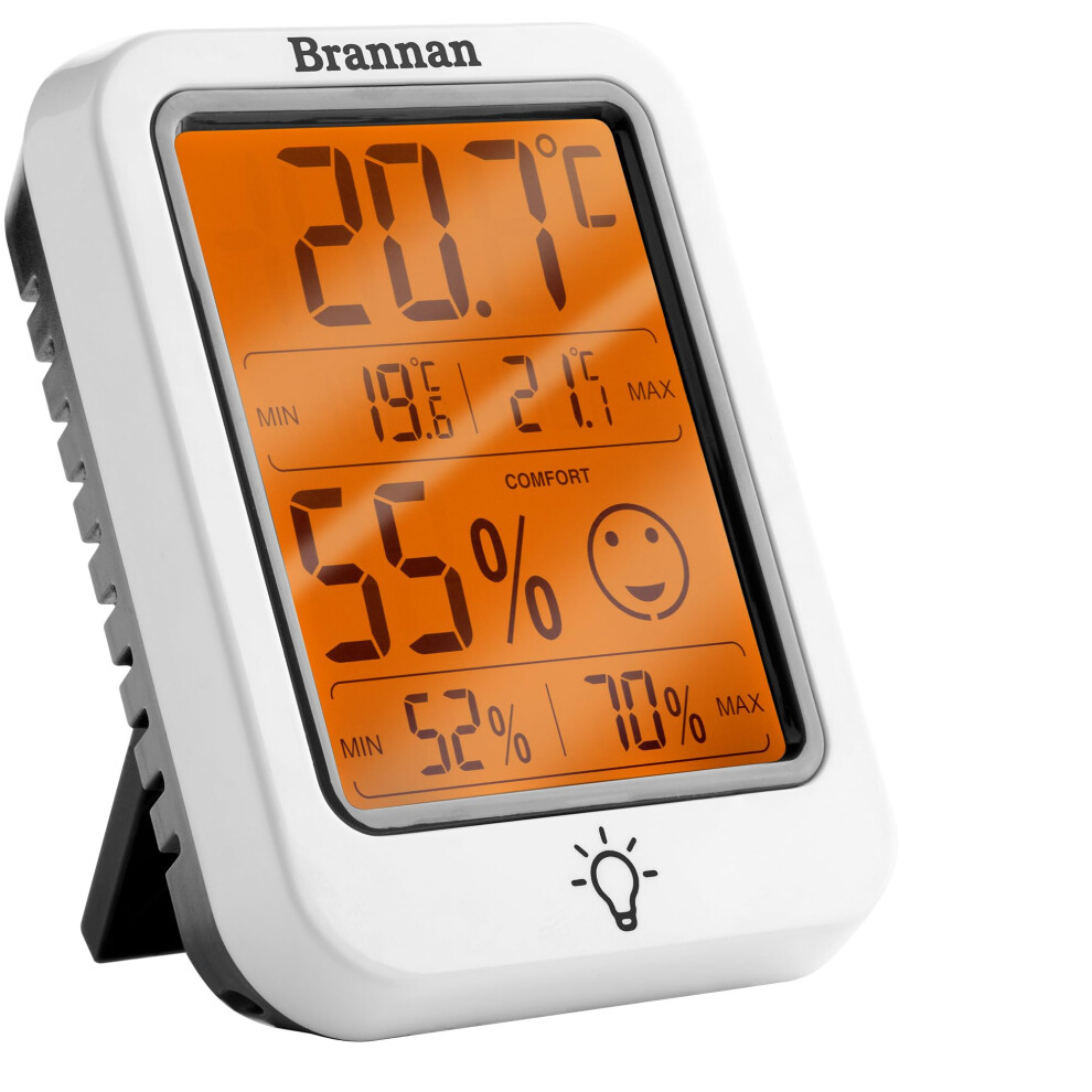 Brannan Digital Room Thermometer Indoor Humidity Meter Hygrometer Accurate Room Temperature Greenhouse Thermometer Max Min Recordi