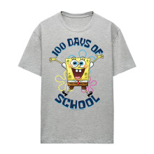 (XXL, Athletic Heather) SpongeBob SquarePants Womens/Ladies 100 Days Of School Jump Heather T-Shirt
