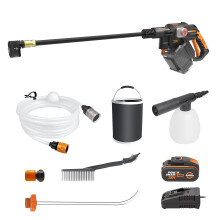 WORX NITRO 20V Hydroshot Cordless Pressure Washer WG633E.1, PowerShare, Patio Cleaning and Car Washing, Max. 56 Bar, 220L/H, with Accessories, 4.0Ah