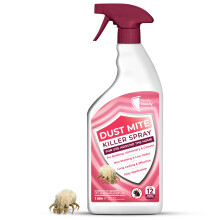 Dust Mite Killer Spray 1L: Immediate Effect, Dual-Action Allergen Reduction, Approved for use on Fabrics, Long-Lasting Defence - For Bedding, Upholst