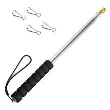 Qiuboluny 2.5 Meter Telescopic Handheld Flagpoles with Clips Portable Flag Pole Lightweight Extendable Tour Guide Stainless Steel Banner Flag Pole Po