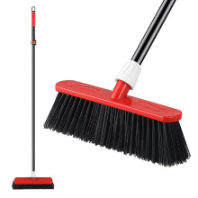 Mitclear Outdoor Broom Heavy Duty, Stiff Garden Sweeping Brush, Hard Yard Brush with Long Handle for Cleaning Decking Patio(57IN)