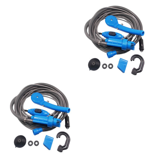 2Pièces Douche Portable Camping 12V Bleue Électrique Extérieur 2
