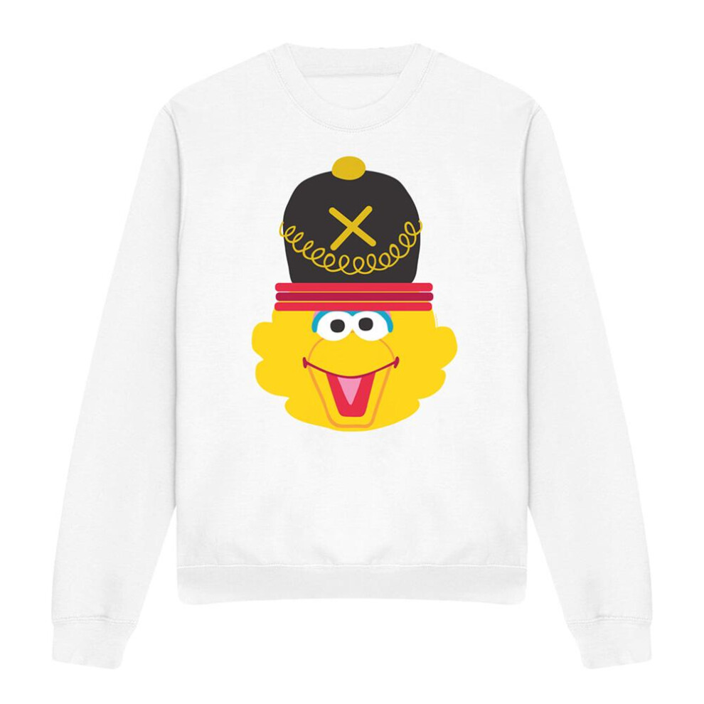Sesame Street (M, White) Unisex Adult Big Bird Nutcracker Christmas Sweatshirt