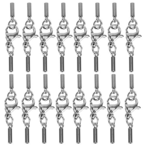 40Pièces Collier Bracelet Argent Acier Inoxydable DIY Facile