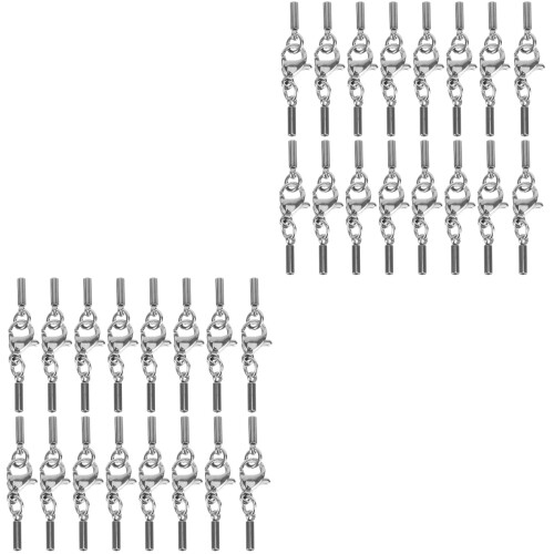 40Pièces Collier Bracelet Argent Acier Inoxydable DIY Facile 2