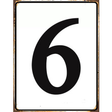 Numbered Sign 6, Aluminum Number Metal Signs for Tennis Court, 20x30 CM Outdoor Number Sign for Parking Lots and Public Spaces, Home Wall Store Busin