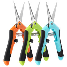 Laicky 3 Pack Pruning Shears, 6.5" Garden Scissors Gardening Hand Pruning Snips with Straight Stainless Steel Precision Blades for Gardening Flower P