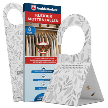 Veddelholzer 8X Clothes Moth Trap Moth trap for clothes moths in wardrobes Triangular trap with hook & adhesive surface Odourless & non-toxic Effecti