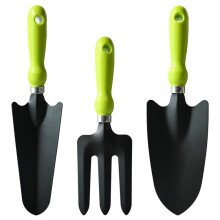 Armo 3 Piece Carbon Steel Garden Fork Trowel Rake Shovel Spade Set Gardening Plant Hand Tool Set
