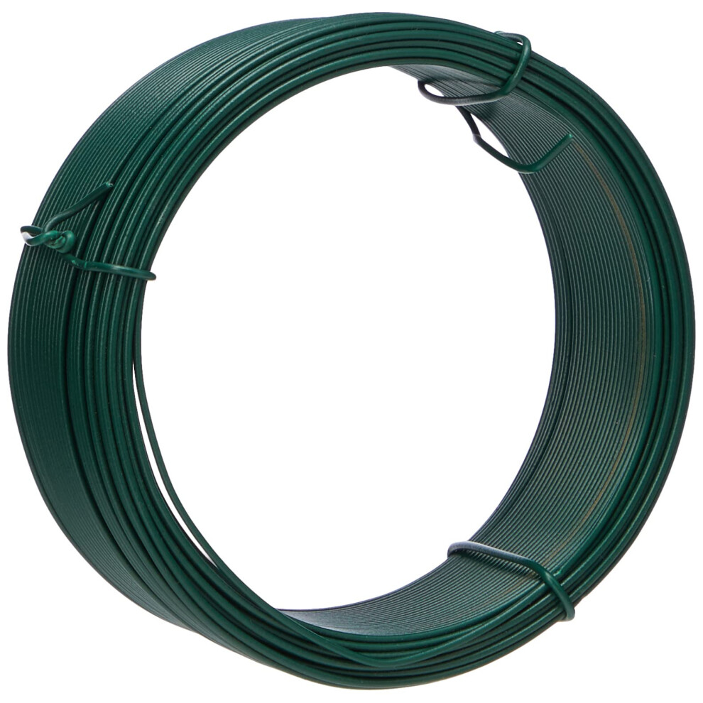 Merriway Bh00134 Plastic Coated Garden Wire, 1.2 Mm X 0.75 (30 Meters) - Green 5002239005868