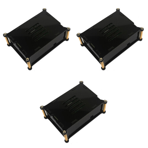 3Pièces Étui 2 Model B En Noir Compatible Raspberry 2