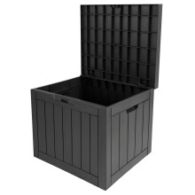 Durabull Indoor/Outdoor 120L Storage Box. Weather-Resistant. Plastic Wood Plank Effect Garden, Balcony, Tool, Toy, Parcel or General Storage Box. Lar