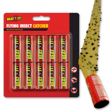 Beat It 8x Fly Paper Strips - Catches Flies, Moths, Mosquitoes & Other Flying Insects