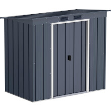 Duramax ECO 6 x 4 (2.51 m2) Pent Roof Metal Storage Shed, Hot-Dipped Galvanized Metal Garden Shed, Tool Storage Shed, Strong Reinforced Roof Structur