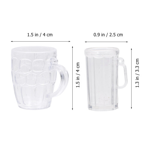 24Pièces Mini Gobelets Plastique Jeu Décor Mini Maison Artisanat 1